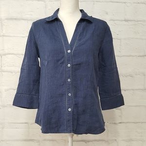 3/$20 Eddie Bauer Linen 3/4 sleeve top